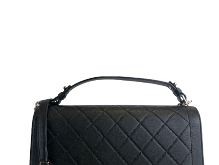 Chanel Quilted Black Calfskin Leather “Lable Click” Flap Online Sale