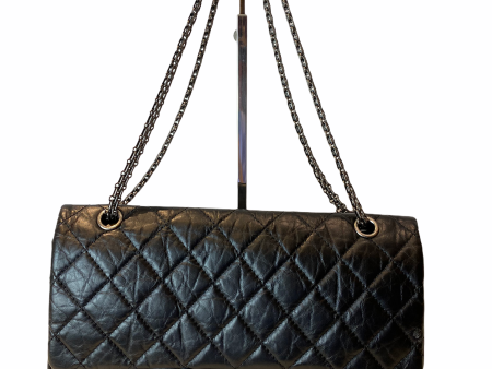 Chanel Black Calfskin Leather 2.55  Maxi  Double Flap Online