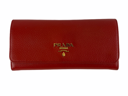 Prada Red Saffiano Leather Wallet- As seen on Instagram 03 02 21 Online Hot Sale