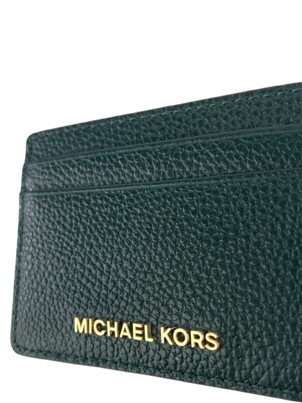 Michael Kors Green Leather Cardholder Online Sale