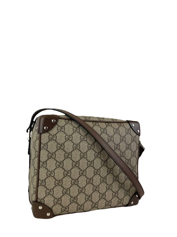 Gucci Monogram Canvas Box Trunk Messenger Crossbody on Sale