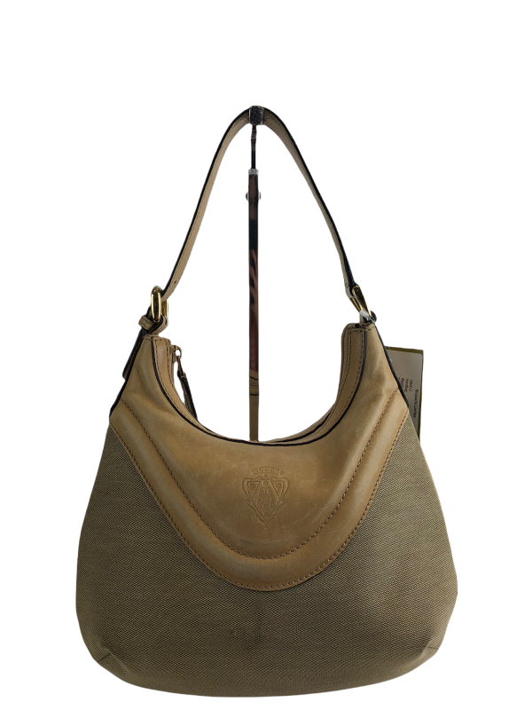 Gucci Beige Canvas & Leather Shoulder Bag on Sale