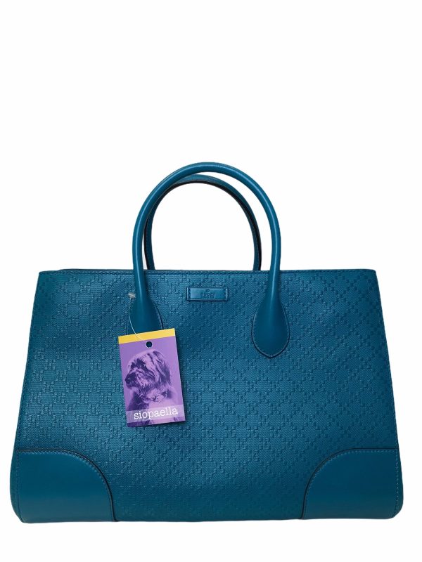 Gucci Turquoise Diamante 2-Way Leather Top Handle Shoulder Bag - As Seen On Instagram For Cheap