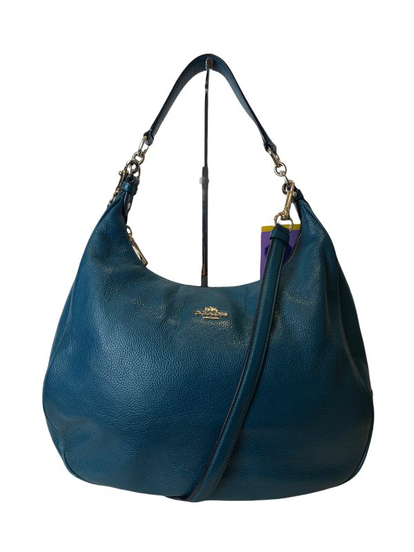 Coach Turquoise Leather Crossbody Hobo For Sale