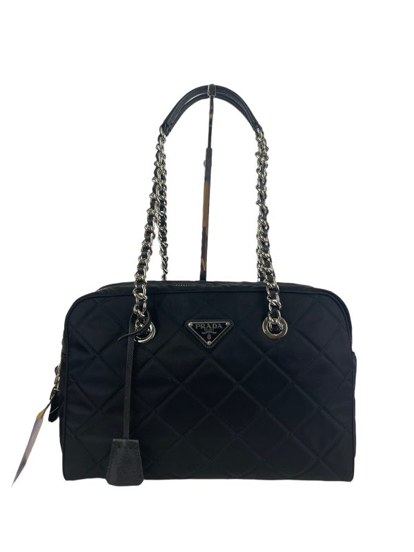 Prada Black Quilted Canvas Chain Shoulder Bag Online Hot Sale