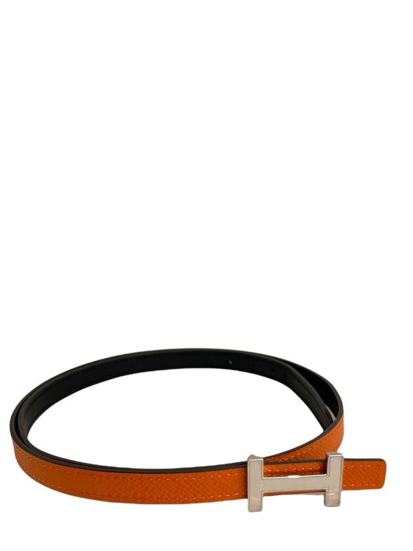 Hermès Reversible Black and Orange Leather Belt Online