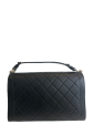 Chanel Quilted Black Calfskin Leather “Lable Click” Flap Online Sale