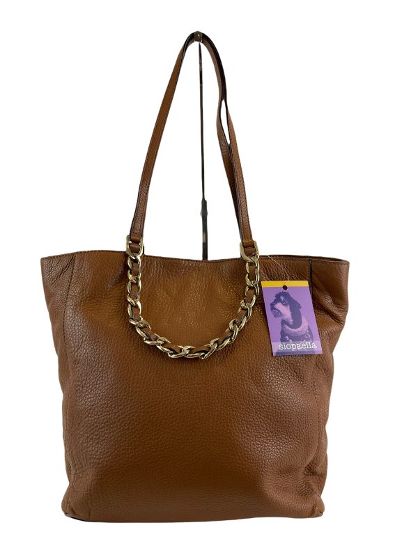 Michael Kors Tan Leather Chain Tote on Sale