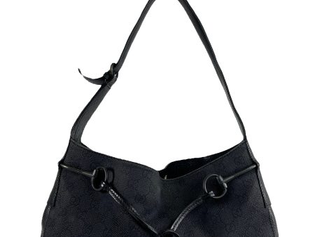 Gucci Black Monogram Canvas Hobo on Sale