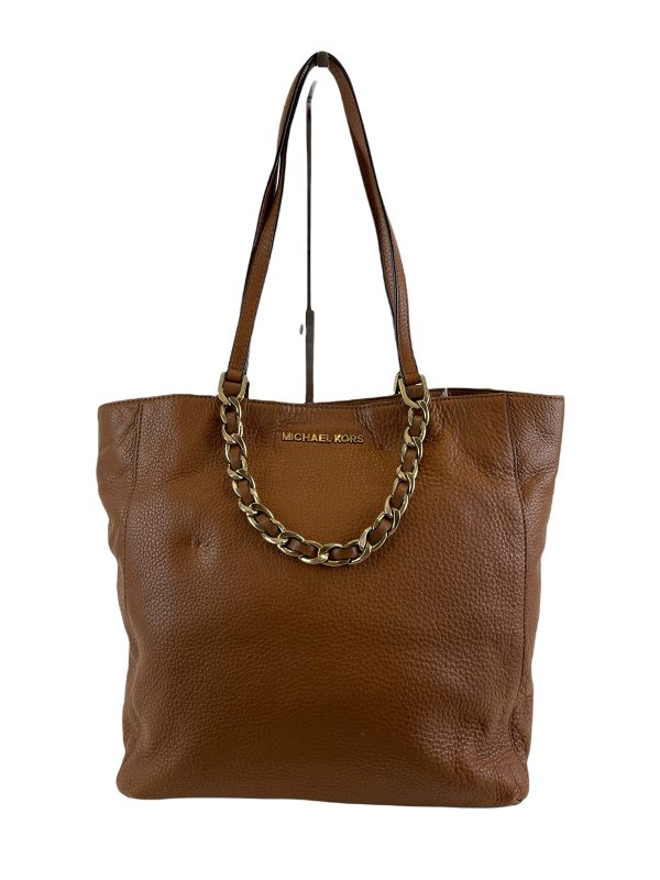 Michael Kors Tan Leather Chain Tote on Sale