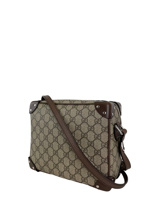 Gucci Monogram Canvas Box Trunk Messenger Crossbody on Sale