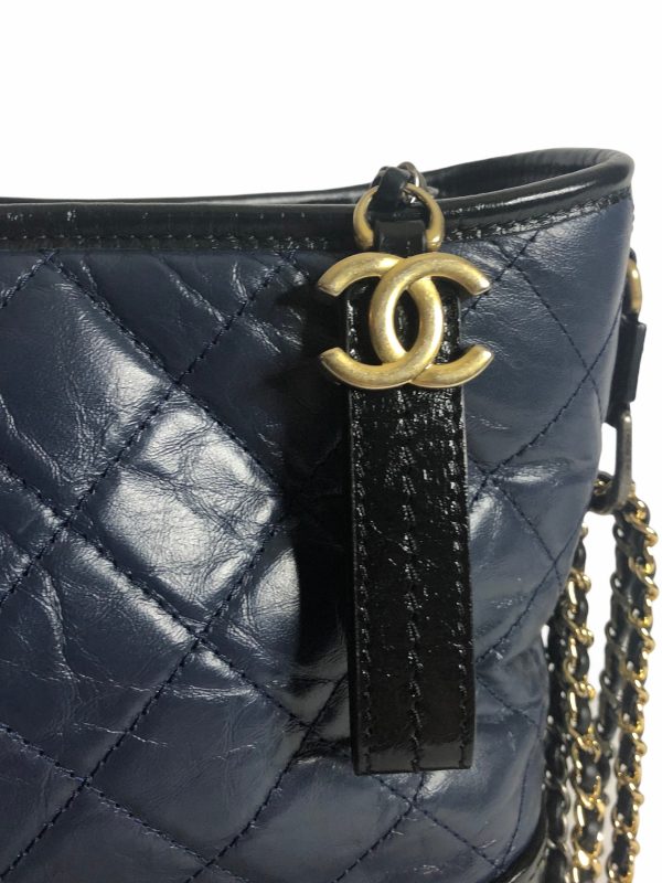 Chanel Navy & Black Leather  Gabrielle  Crossbody Hot on Sale