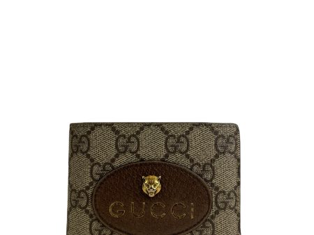 Gucci Beige Monogram Coated Canvas Wallet Sale