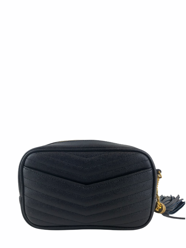 Saint Laurent Navy Leather “Lou” Camera Crossbody Fashion