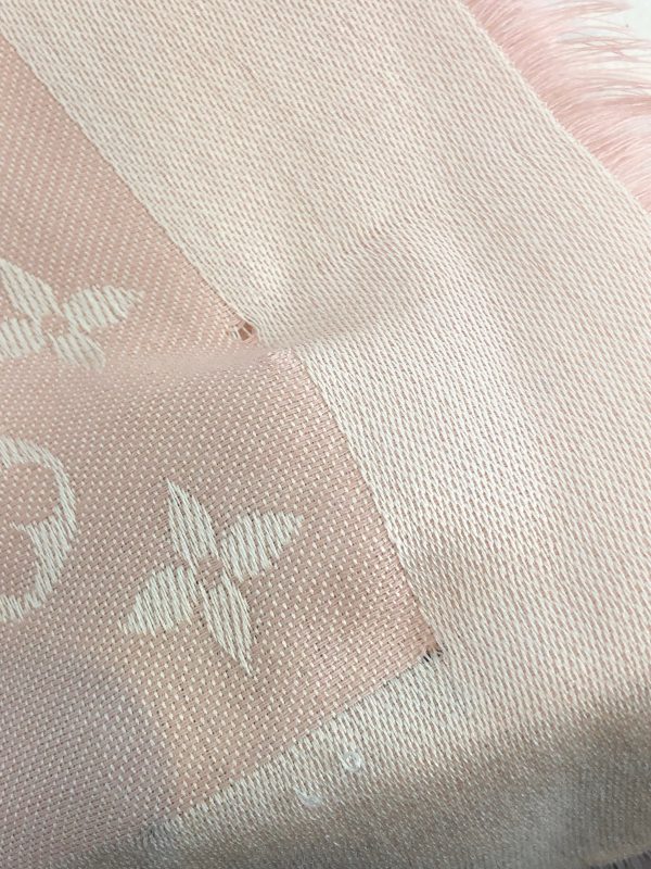 Louis Vuitton Pink Silk Monogram Scarf on Sale