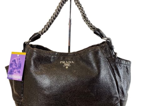 Prada Bronze Leather Chain Hobo Fashion