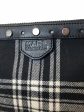 Karl Lagerfeld Checkered Fabric & Black Leather Clutch For Sale