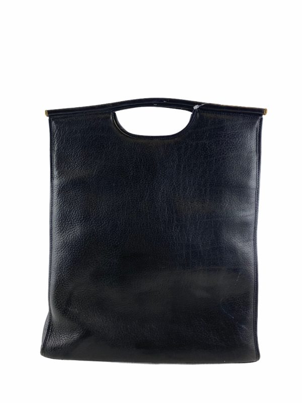 Chesneau Vintage Black Leather Tote Bag For Discount