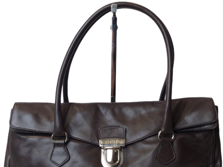 Prada Chocolate Brown Leather Tote Hot on Sale