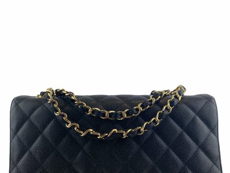 Chanel Black Caviar Leather  Jumbo  Single Flap Fashion