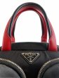 Prada Black Nylon Tote with Lambksin Leather Detailing Online now