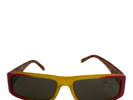 Prada Red   Yellow Tone Tortoise Shell Sunglasses Online now