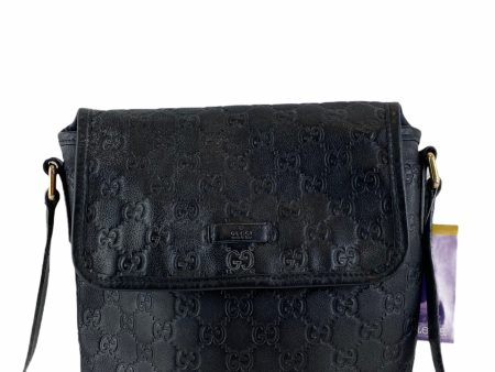 Gucci Black Leather Monogram Crossbody For Discount