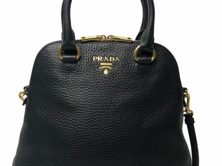 Prada Black Pebbled Leather Crossbody Tote Discount