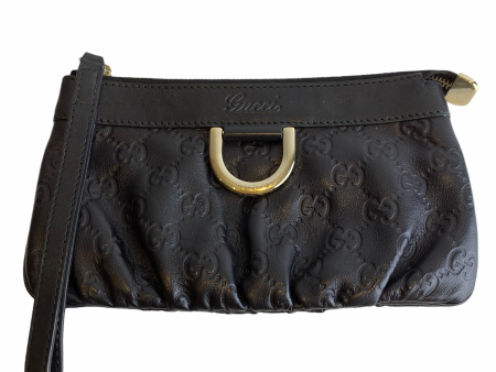 Gucci Black Embossed Leather Wristlet Pochette - As seen on Instagram 21 03 21 For Cheap