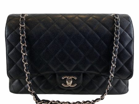 Chanel Black Caviar Leather Maxi Double Flap - As seen on Instagram 14 04 21 Online Hot Sale