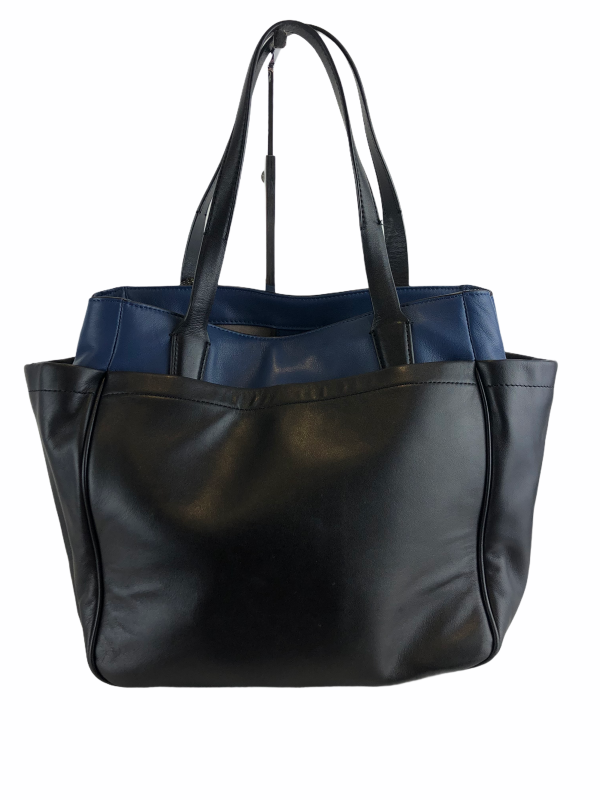 Diane Von Furstenberg Black & Blue Leather Tote - As seen on Instagram 11 04 21 on Sale