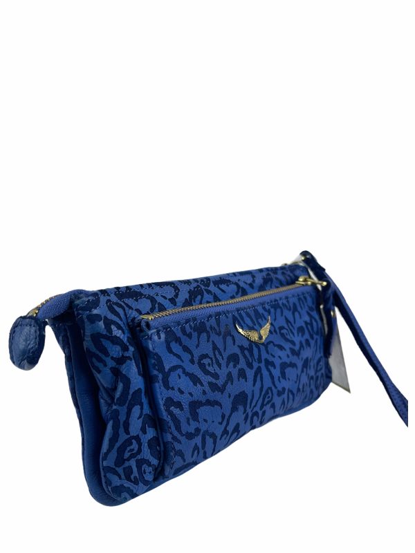 Zadig & Voltaire Blue Leopard Print Pouch For Discount