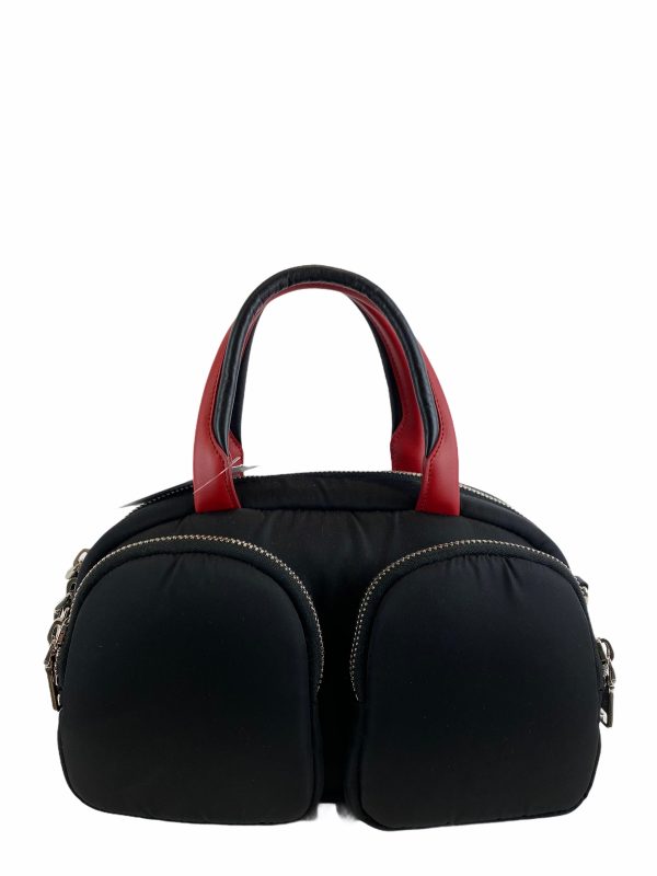 Prada Black Nylon Tote with Lambksin Leather Detailing Online now