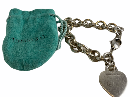 Tiffany & Co Sterling Silver Plain Heart Bracelet Online now