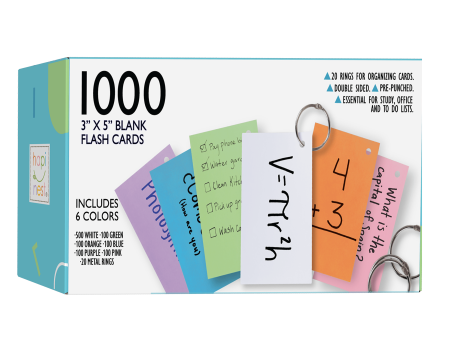 Blank Flash Cards - 3  x 5  (1000 pieces) Online now