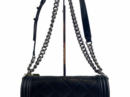 Chanel Black Calfskin Leather  Boy  Bag For Cheap