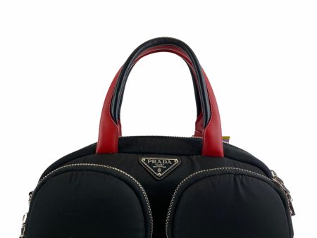 Prada Black Nylon Tote with Lambksin Leather Detailing Online now