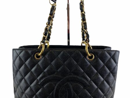 Chanel Black Caviar Leather ‘GST’ Gold Tone For Discount