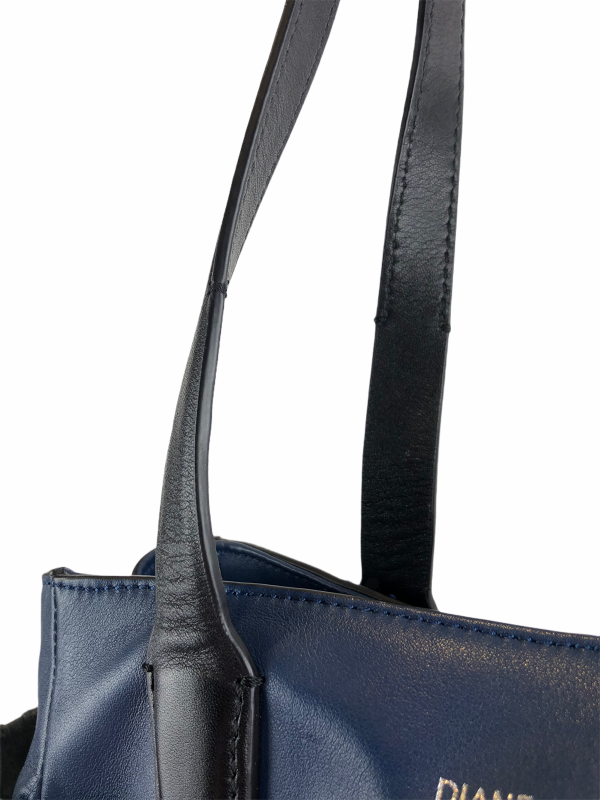 Diane Von Furstenberg Black & Blue Leather Tote - As seen on Instagram 11 04 21 on Sale