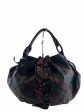 Prada Black and Purple Vitellino Mordo “Waves Ruffle  Hobo For Cheap