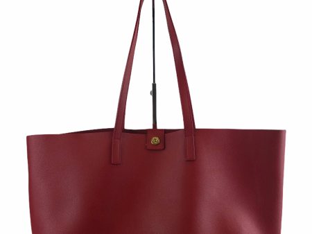 Yves Saint Laurent Red Leather Shopper Tote For Discount