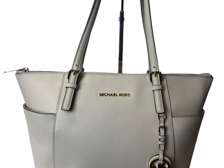 Michael Kors White Leather  East West Jet Set  Tote - As Seen on Instagram 24 01 2020 For Sale