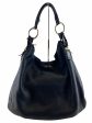 Prada Black Cervo Leather “Zipper Hobo” Tote For Cheap