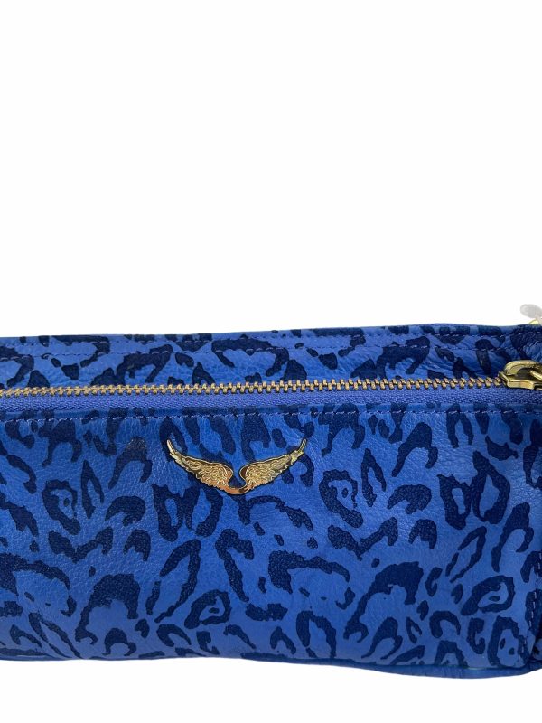 Zadig & Voltaire Blue Leopard Print Pouch For Discount