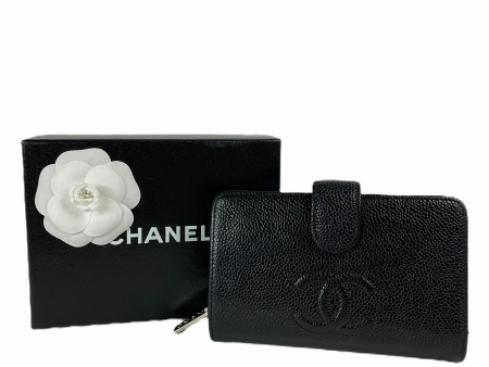 Chanel Black Caviar Leather Purse Hot on Sale