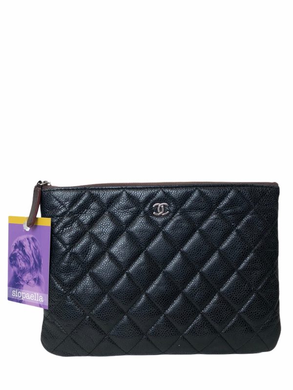 Chanel Black Caviar Leather Makeup Case Online