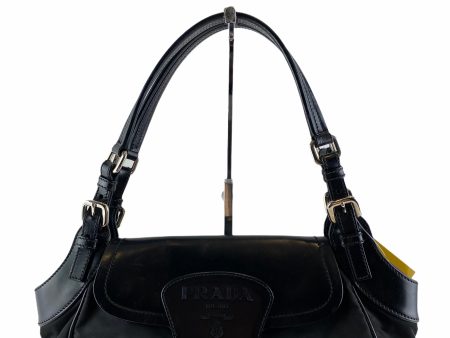 Prada Black Leather and Nylon Shoulder Bag Sale