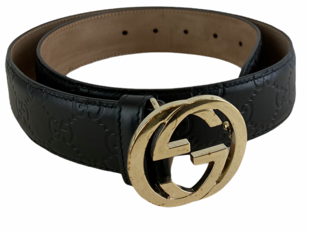 Gucci Black Leather GG Belt - Goldtone Hardware - 32  - As seen on Instagram 31 03 21 Online Hot Sale