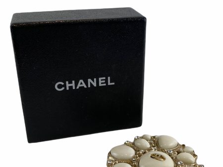 Chanel White Stone Brooch on Sale