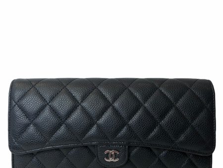 Chanel Black Caviar Leather Multi Wallet on Sale